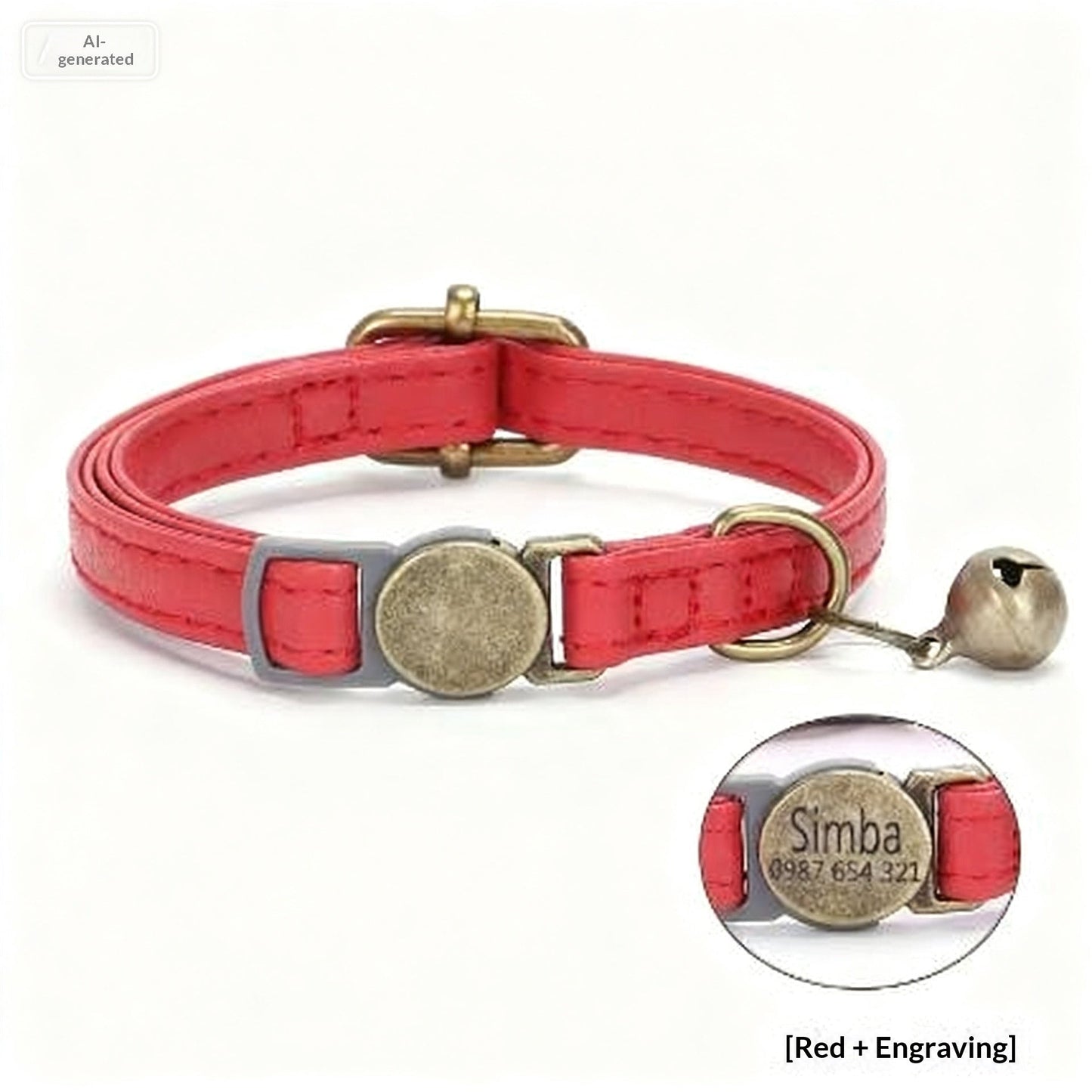 Retro Style Durable Leather Cat Collar