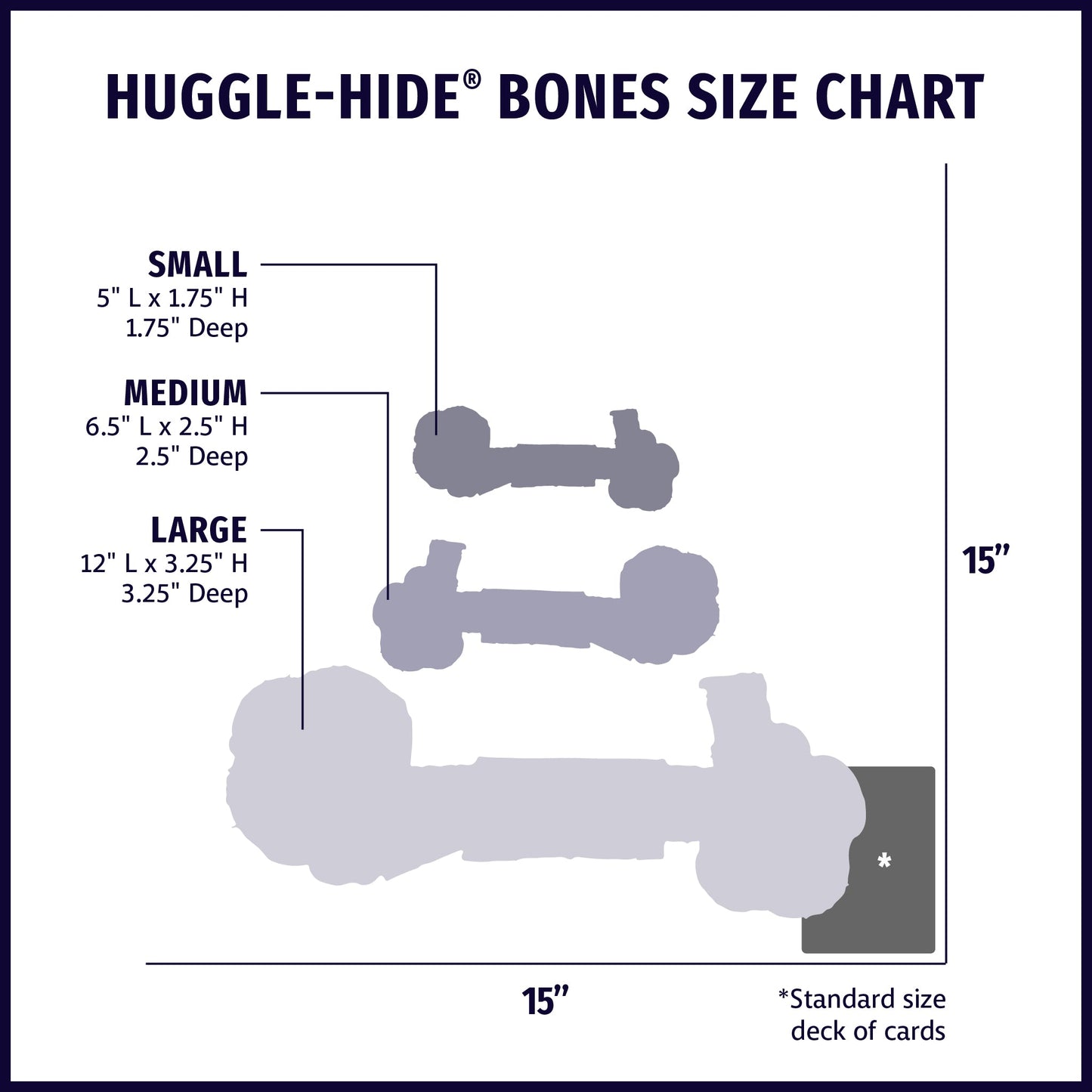Huggle-Hide® Natural Leather Bone Dog Toy – 3 Pack