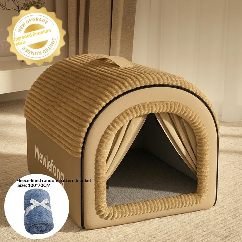 Enclosed Cat Bed – Four-Season Cozy Cave for Cats
