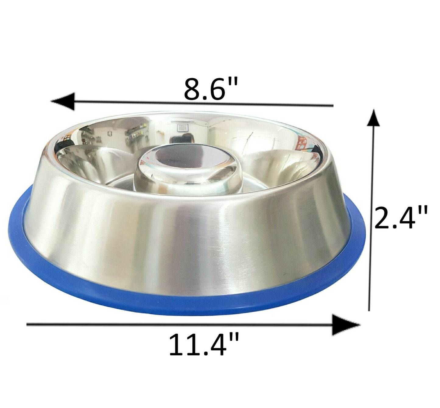 Mr. Peanut's Slow Feed Anti-Bloat Dog Bowl with Silicone Base