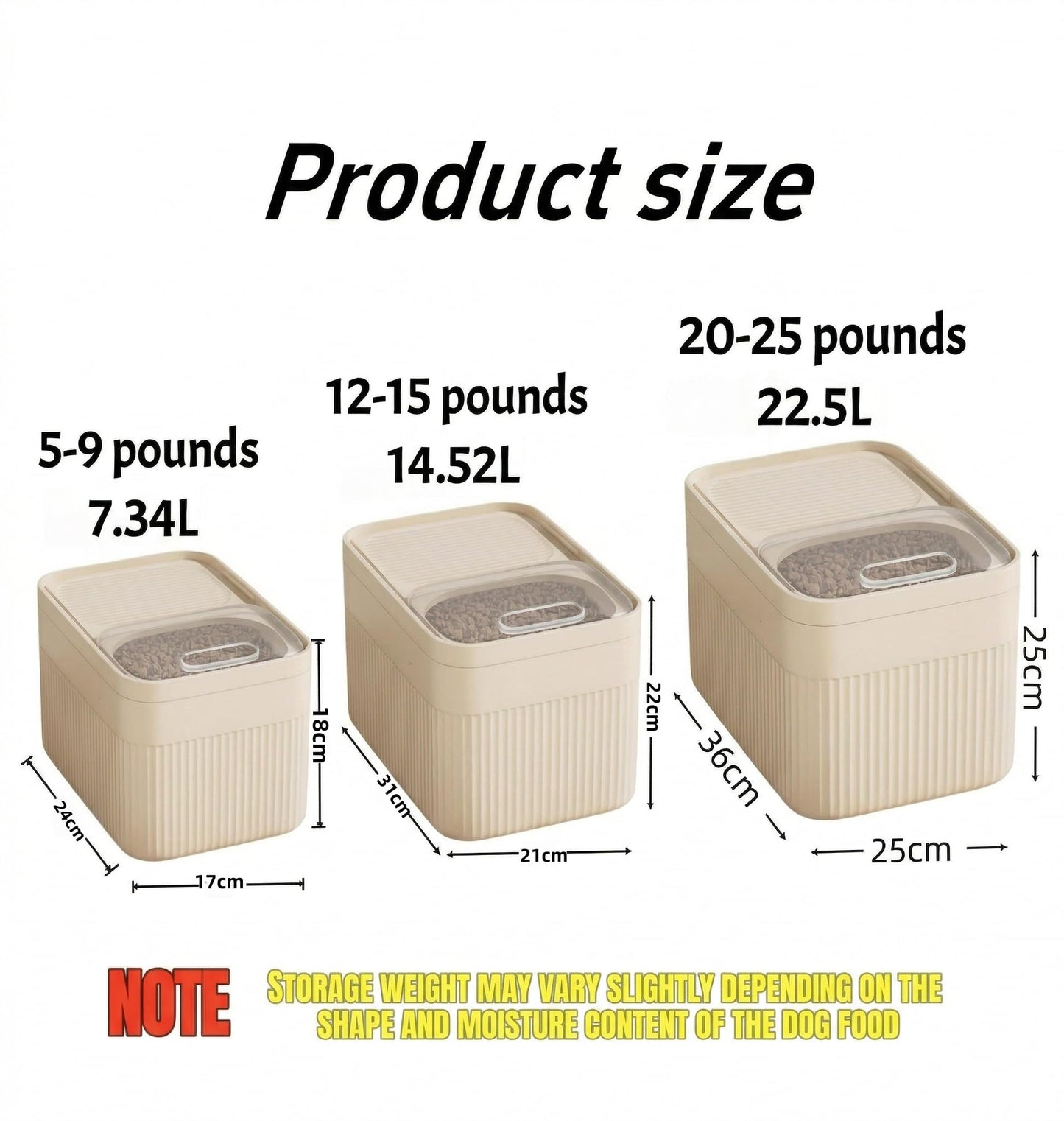 Airtight High-Capacity Pet Food Storage Container with Measuring Cup