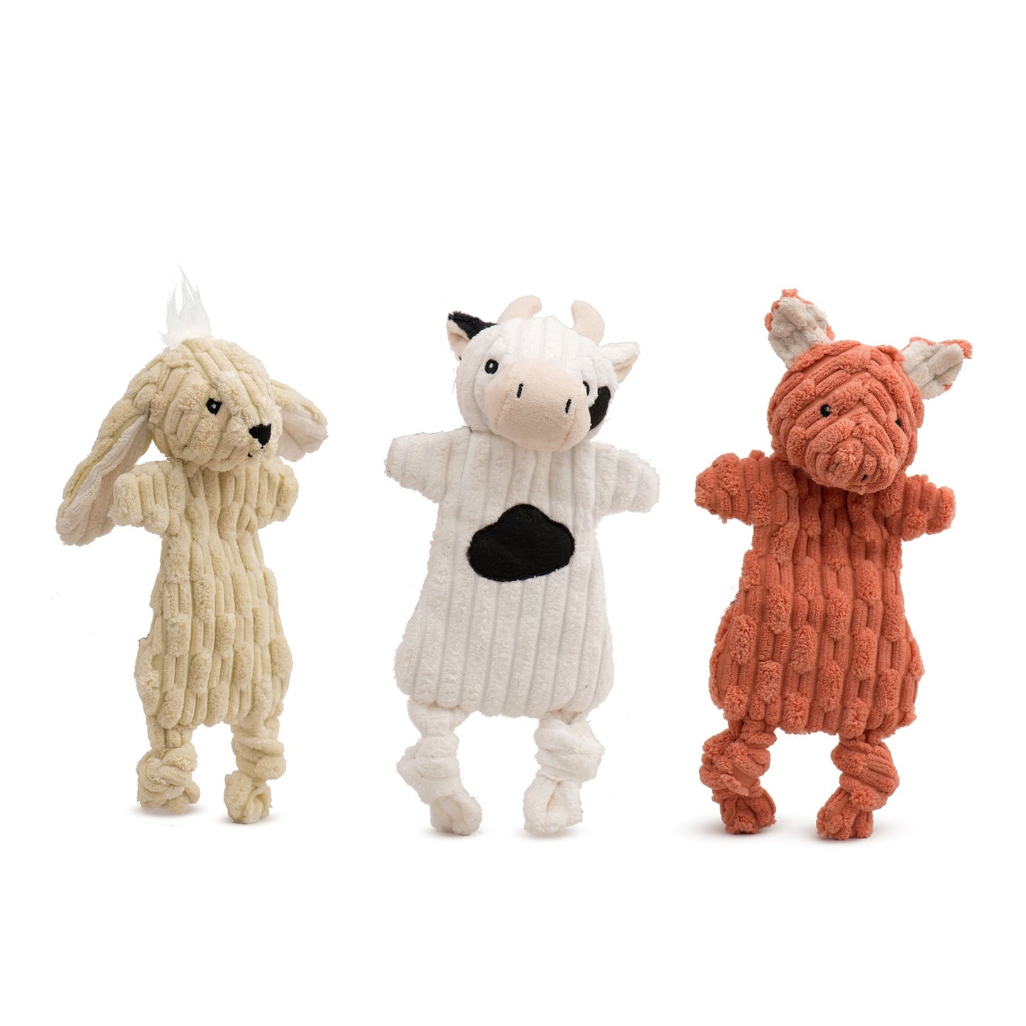 Barnyard HuggleFlatties™ Assorted Plush Dog Toys – 3 Pack