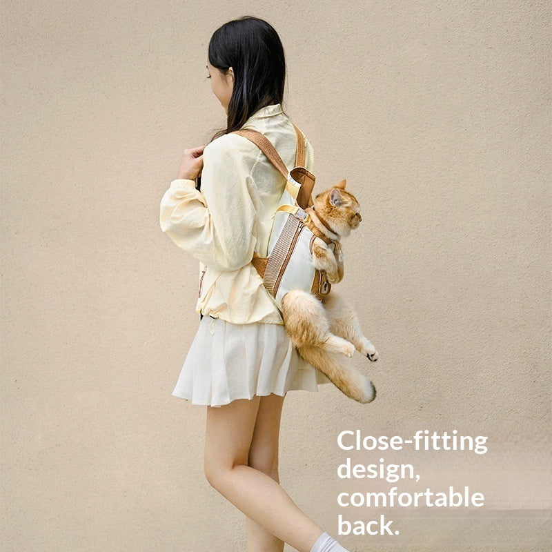 Portable Double-Shoulder Dog Carrier Bag with Chest Strap