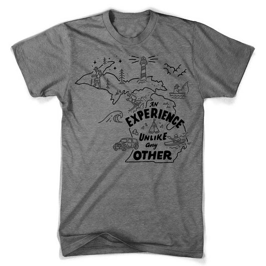 Mens T-Shirt Michigan Experience - Grey Triblend-FINAL SALE