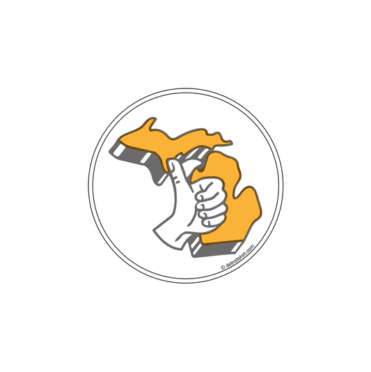 Sticker - Michigan Thumbs Up - Round