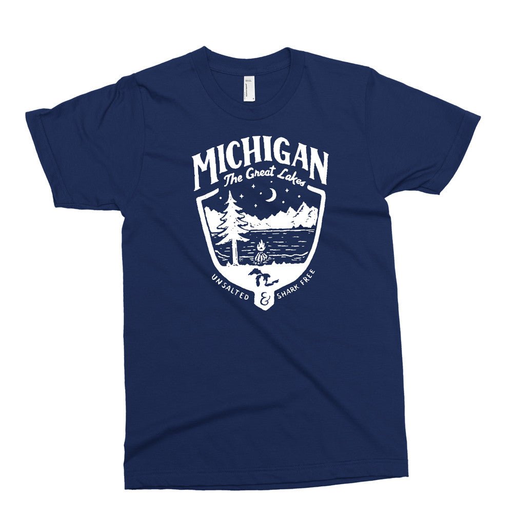 Youth T-Shirt - Michigan Shield- Navy Triblend