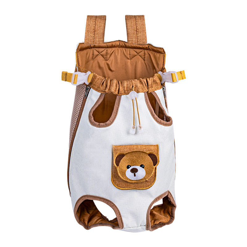 Portable Double-Shoulder Dog Carrier Bag with Chest Strap