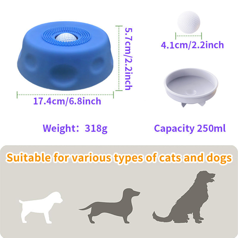 Dog Slow Feeder Lick Bowl with Rolling Ball
