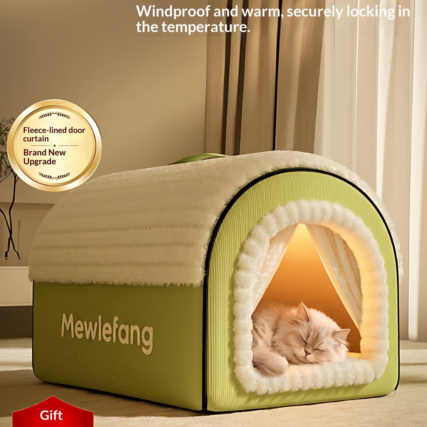 Enclosed Cat Bed – Four-Season Cozy Cave for Cats