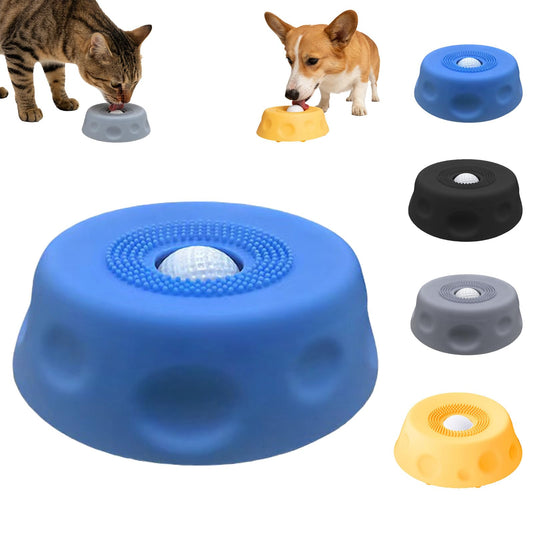 Dog Slow Feeder Lick Bowl with Rolling Ball