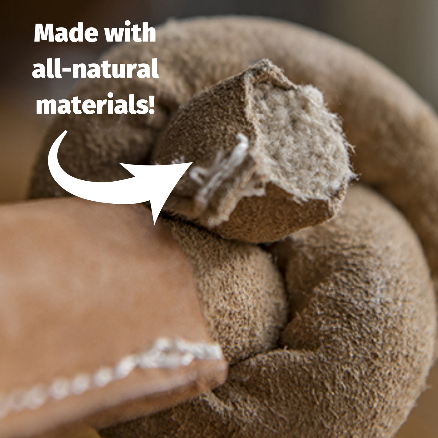 Huggle-Hide® Natural Leather Bone Dog Toy – 3 Pack