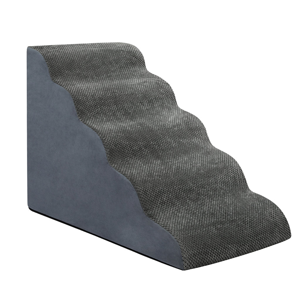 Pawz 5 Steps Pet Stairs Dog Ramp High Density Foam Grey