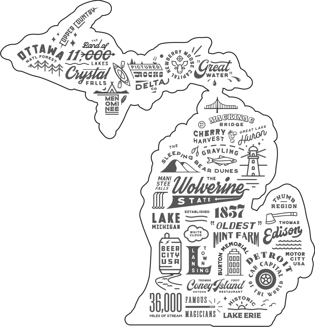 Mens T-Shirt - Michigan Places