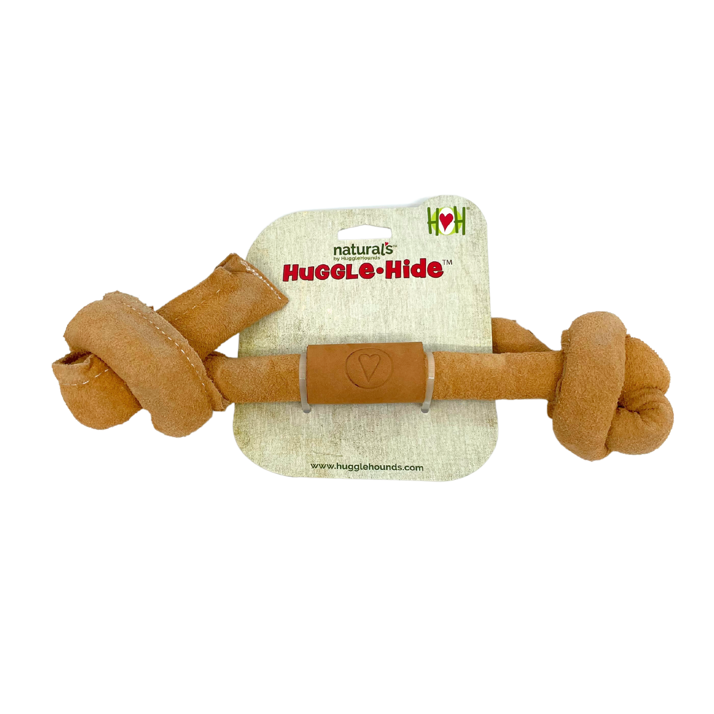 Huggle-Hide® Natural Leather Bone Dog Toy – 3 Pack