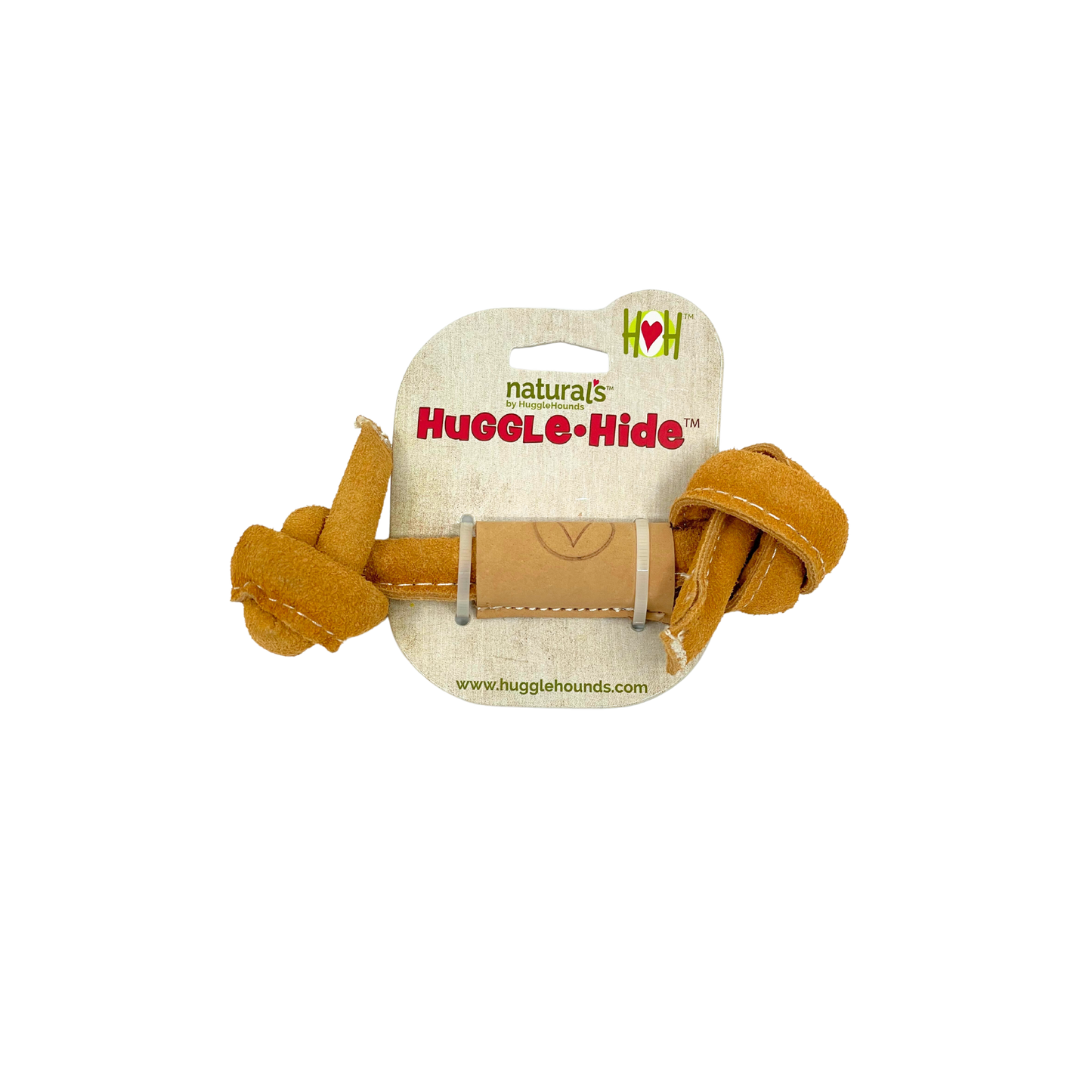 Huggle-Hide® Natural Leather Bone Dog Toy – 3 Pack